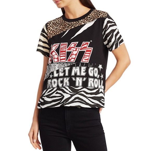 Alice + Olivia Kiss Patchwork Graphic Tee - Picture 5 of 14